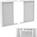 Mxclimate Window Air Conditioner Side Panels with Frame,Window AC Accordion Filler Curtain Kit,Adjustable Insulation Panels for Window AC Seal Replacement Screen (10,000 BTU)