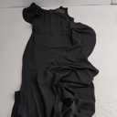 FQA Long Formal Dresses for Women Black Cocktail Evening Gowns Elegant Ruffled Sleeve M
