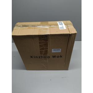 Traditional Hand Hammered Carbon Steel Pow Wok with Wooden and Steel Helper Handle, 14-Inch Round Bottom, Authentic Chinese Stir-Fry Pan, adapted to Gas Stoves(32cm no ear)