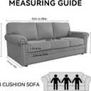 100% WaterproofCouch Cover 4-Piece Set Striped Sofa Slipcovers for 3 Cushion Couch Sofa Covers with TPU Leakproof Bottom Stretch Couch Protector Pet Proof - Sofa(3-Cushion), Black