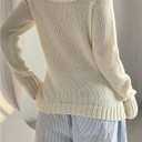 SOLY HUX Women's Off The Shoulder Long Sleeve Sweater Trendy Pullover Tops (White, S)