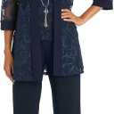 R&M Richards Women's Evening Grace Soutache Set (10 Petite, Navy)