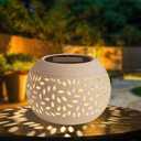 Solar Table Lanterns Outdoor Waterproof - LED Lamp White Metal Tabletop Light Solar Powered Decorative Lantern for Indoor Desk Bedroom Patio Garden Pathway Yard (1 Pack)