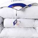 Pure Cotton Fabric, Imitation Down-Filled Extra-Thick Comforter(White,[180 * 220cm] 4kg)