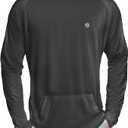 Mens Dry-Fit UPF 50+ Sun Shirt Hooded, Fishing Shirts for Men Long Sleeve, SPF Shirts for Men, Men's Rash Guard L