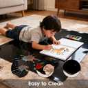 Elasticity Black Clear Chair Mat 46" x 46" - Transparent Protective Floor Mat for Hardwood & Tile Floors, Home & Office Rectangle Hard Floor Protection Mat