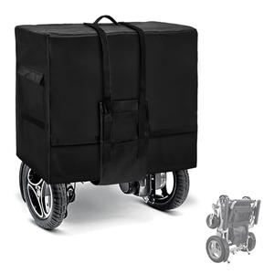 Rileytee Foldable Wheelchair Travel Bag for Airplane,Heavy Duty 600D Waterproof Dustproof Portable Folding Electric Wheelchair Covers for Travel (25''W x 18''D x 15'' H x Skirt 30")