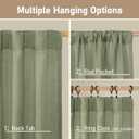 LAMIT Sage Green Linen Curtains for Living Room 84 inch Length 2 Panels, Light Filtering Semi Sheer Drapes Back Tab and Rod Pocket Neutral Panels for Bedroom/Sliding Glass Door, 52 x 84 Inch