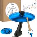 Car Cymbal Air Vent, Mini Drum Crash Cymbal Set with Mini Drum Stick, Funny Musical Instruments Gadget for Drummer Music Lovers Gift, Compact Durable Car Accessory for Most Vehicles(Blue)