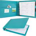 7-Ring Business Check Binder for 9 x 13 Sheets, 600 Checks Capacity PU Leather Portfolio with Storage Organizer & Zippered Pouch for 3-on-a-Page Business Checks