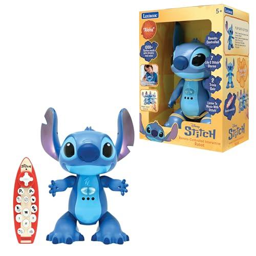 LEXiBOOK, Disney Stitch, English Remote Controlled Interactive Robot, Gesture and Remote Control, Touch Sensitive, Programmable, Two Speed, Blue, STITCHEN