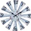 Farmhouse Wall Clock Large Wooden Windmill Distressed Wall Clocks Rustic 16 Inch Windmill Wall Decor