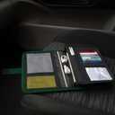 Glove Box Compartment Organizer - Car Document Holder - Owner Manual Case Pouch - Vehicle Storage Wallet for Registration & Insurance Card - Premium Auto Paperwork Holder - Log Book included - Green