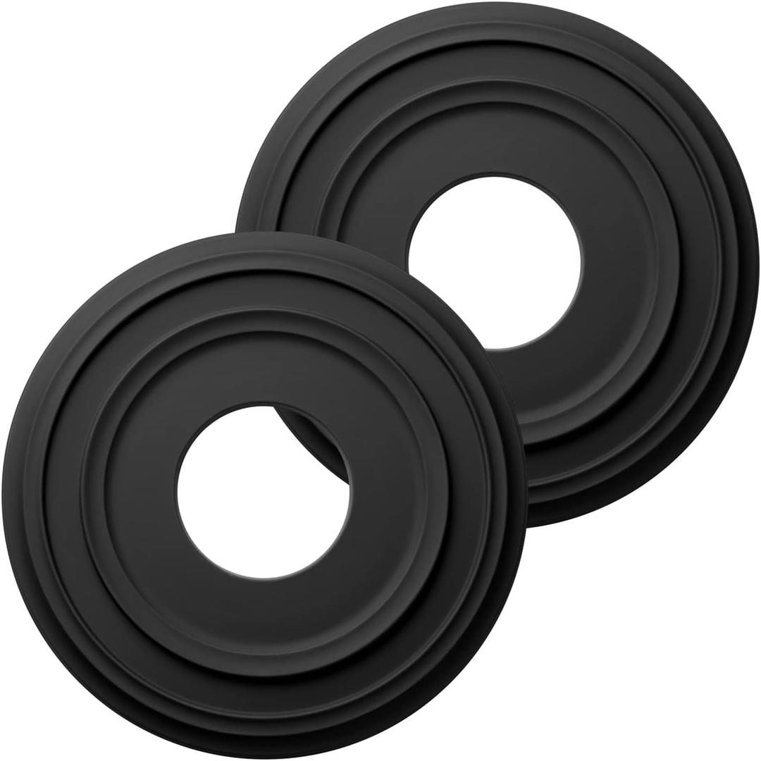 EIFHYT Matte Black PU Ceiling Medallions for Light Fixtures and Ceiling Fans, 12-1/4"OD x 4" ID x 1" P (Fits Canopies up to 7")