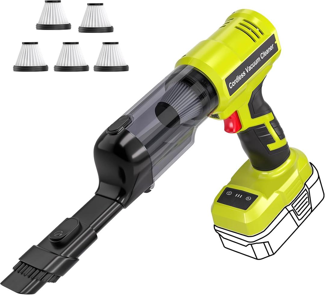 Adisipsoarin Cordless Vacuum Cleaner for Ryobi 18V Battery, Electric Handheld Vacuum Cleaner with 105AW Powerful Suction, Portable Vacuum Cleaner for Floor, Carpet, Car, Home (Battery Not Included)