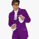 fun shack mens Mens 60s Movie Gigolo Purple Jacket L