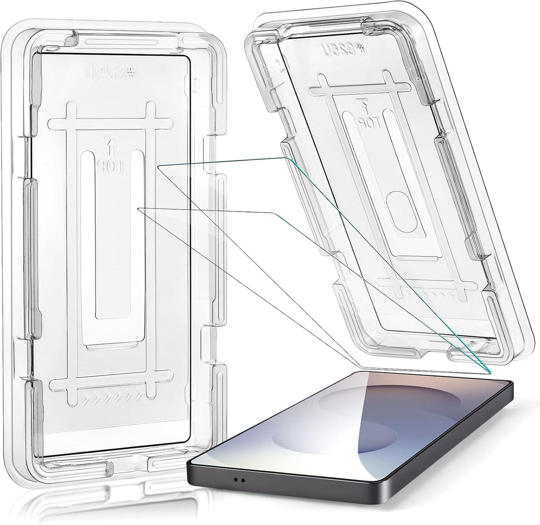 2 x Lunivop 2 Pack Clear for Samsung Galaxy S25 Ultra Clear Screen Protector 6.86 ''Tempered Glass with FingerPrint Film Slim Auto Dust-Elimination Installation Bubble Free Anti-Scratch (transparent)