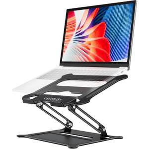 Urmust Laptop Notebook Stand Holder Adjustable Laptop Stand Portable Computer Riser Compatible with MacBook Air Pro HP Dell XPS Lenovo All Laptops 10-15.6"(Black)