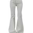SOLY HUX Women's Y2k Low Rise Flare Leg Denim Pants Bell Bottom Jeans (White)