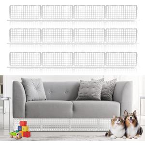 HONKID Under Couch Blocker 12 Pack, Under Bed Blocker Prevents Toys & Pets Under Furniture, Ideal for Living Room, Bedroom (6.7" H x 14.5" L) White