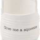 Mud Pie Give Me A Squeeze Sponge Caddy, 3" x 3", White
