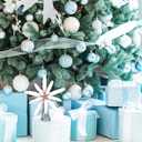 Christmas Starfish Tree Topper 9 Inch Beach Tree Topper Coastal Christmas Ornaments Rustic Treetop Holiday Decoration for Sea Beach Themed Xmas Home Decor(White and Orange)