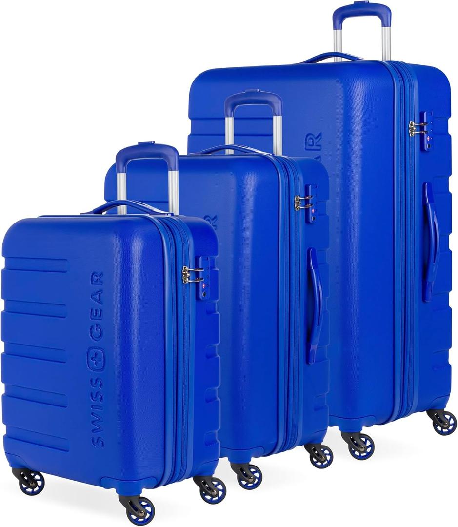 SwissGear 7366 Signature Hardside Expandable Luggage with Spinner Wheels, TSA Lock, Cup-Holder, Cobalt, 3-Piece Set (19/23/27 in)