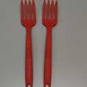 2pcs Silicone Flexible Forks, 11.8 Inch Silicone Cooking Fork Heat Resistant Multifunctional Nonstick Blending Fork for Mix Ingredients, Mash Food, Whisk Eggs, Baking(Red)