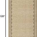 GarveeHome Scalloped 2x10 Runner Rug for Hallway Washable Kitchen Rugs Non Slip Solid Tan Jute Digital Printing Modern Soft Low-Pile Rugs for Entryway Laundry Room Floor Mats