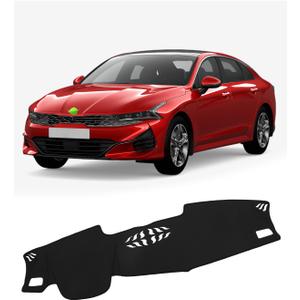 FIILINES Dash Cover Fit for Kia K5 2021-2025 (Without HUD), Dashboard Cover K5 Accessories Dash Mat Sunshade Nonslip Protector No Glare Black