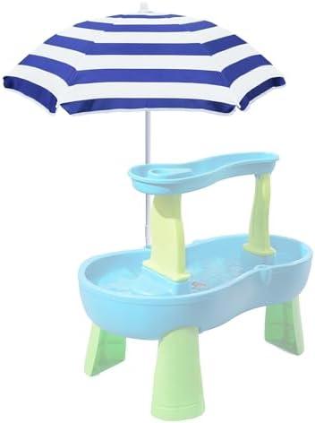 Exokugo Beach Umbrella for Kids Water Table & Picnic Table Shade, Heavy-Duty Children's Portable Outdoor Umbrella, 47 Inch UV Protection for Sand Play, Camping, Garden and Beach