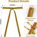 Ayesha 24 Pcs Velvet Christmas Tree Bows Velvet Ribbon Bows for Christmas Tree Decorations Door Garland Wreath Bow Decor (Khaki)