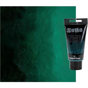 Soho Urban Artist Heavy Body Acrylic Paint - 75 ml Tube - Emerald Green - Thick, Rich Color, Excellent Coverage, Professional Quality - Artists Acrylic Paint