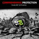 2 x Misxi 2-Pack Hard PC Case with Screen Protector for Samsung Galaxy Watch 5 Galaxy Watch 4 44mm, Ultra-Thin Scratch Resistant Cover with Tempered Glass, 1 Black + 1 Transparent