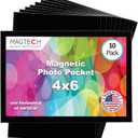 Magtech Magnetic Photo Pocket Picture Frame, Black, Holds 4x6 Inch Photos, 10 Pack, Made in the USA (10046)