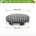 Universal Wheel Center Caps Hub Caps Rim Center Caps Plastic 1 Pcs for Ford for Chevy with Black Carbon Fiber Pattern Sticker OD: 65mm/2.56" Black