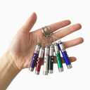 6PCS Cat Toy Mini Red Laser Pointer Cat Dog Interactive Training Tools White LED Torch Light with Keychain