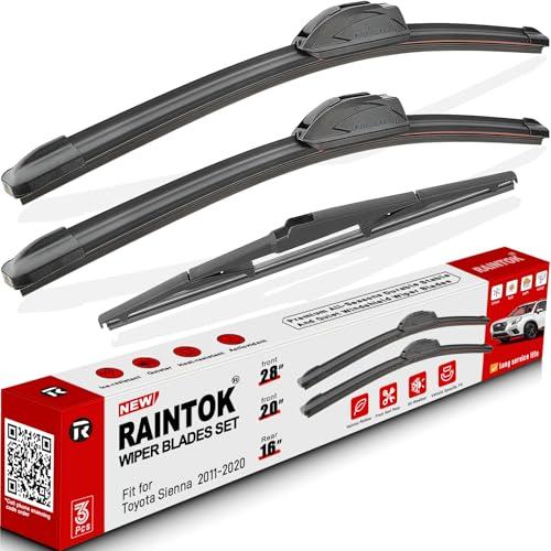 RAINTOK Windshield Wiper Blades Replacement for 2011-2020 Toyota Sienna Original Factory Quality Front Rear Wipers Blade Set for My Car - 20" (Pack of 1)