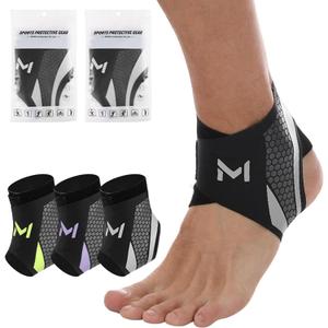 2 x 2-Pack Adjustable Ankle Brace, Lace Up Ankle Stabilizer with Support Straps, Compression Sleeve for Plantar Fasciitis, Tendonitis, Sprain Support, Suitable for Men & Women (Gray), One Size