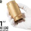 1" No-Lead Brass Check Valve with Backflow Preventer, CVNL100 700 Series, Universal One-Way 1" FNPT 1" FNPT