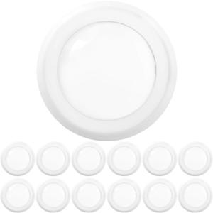 Sunco Lighting 12 Pack 5/6 LED Disk Lights Flush Mount Ceiling Light Fixture Recessed 6000K Daylight Deluxe, 100W Equivalent 15W, 1050LM, Dimmable Low Profile Surface Mount ETL.