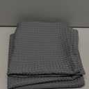 MANDIOO Set of 2 Waffle Textured Decorative Throw Pillow Covers Soft Solid Cotton Cushion Cases Luxury Pillowcases for Couch Sofa Bed 22x22 Inches Grey