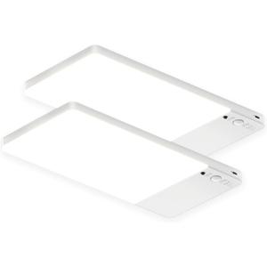 FULEN 2 Pack Rechargeable Motion Sensor Ceiling Light Upgraded, Cordless Closet Light with 12000mAh Battery, LED Shower Light for Bathroom,Pantry,Porch,Garage,3000K/4500K/6000K, Remote Control (White)