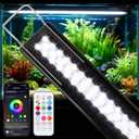 Full Spectrum Aquarium Light: Fish Tank Light with APP & Remote Timer Control for Aquatic Pet Plants Lover - Extendable Fish Tank Lights for 11-17 Inch Freshwater Saltwater Aquarium