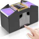 FEIERYA Automatic Card Shuffler 2/1/4/6 Deck,Battery-Operated Electric UNO Poker Shuffler,Playing Card Shuffler for Home Card Game,Travel