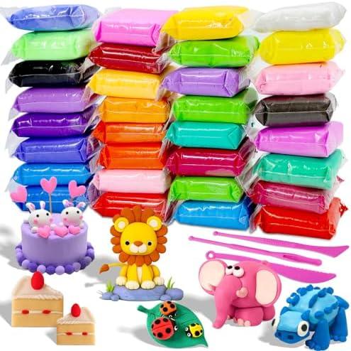 MuseLuxe Air Dry Clay - 80 Colors Modeling Clay Kit with 3 Sculpting Tools,Safe & Non-Toxic,DIY Magic Gift Toys for Boys,Girls,Kids
