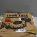 Snow Tube, 45''/48'' Rubber Snow Tubes with Commercial Grade Canvas Cover for Kids & Adults, Inflatable Heavy Duty Snow Sled Thickened Hard Bottom with Tow Strap, Sleds Winter Gifts