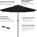 10FT Patio Umbrella, Outdoor Umbrella with Push Button Tilt and Crank, 8 Sturdy Ribs, UV Protection & Waterproof Market Umbrella for Pool, Backyard, Beach,Deck