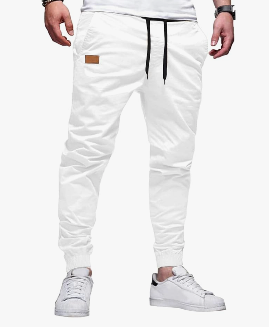 JMIERR Mens Casual Joggers Pants - Cotton Drawstring Chino Cargo Pants Hiking Outdoor Twill Track Jogging Sweatpants Pants, Size XL