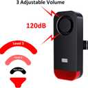 Bike Alarm for eBike, 120dB Anti-Theft Alarm with Remote for Bicycle/Electric Scooter/Motorcycle/Moto, Wireless Motion Vibration Sensor Antitheft Alert System with Warning Light
